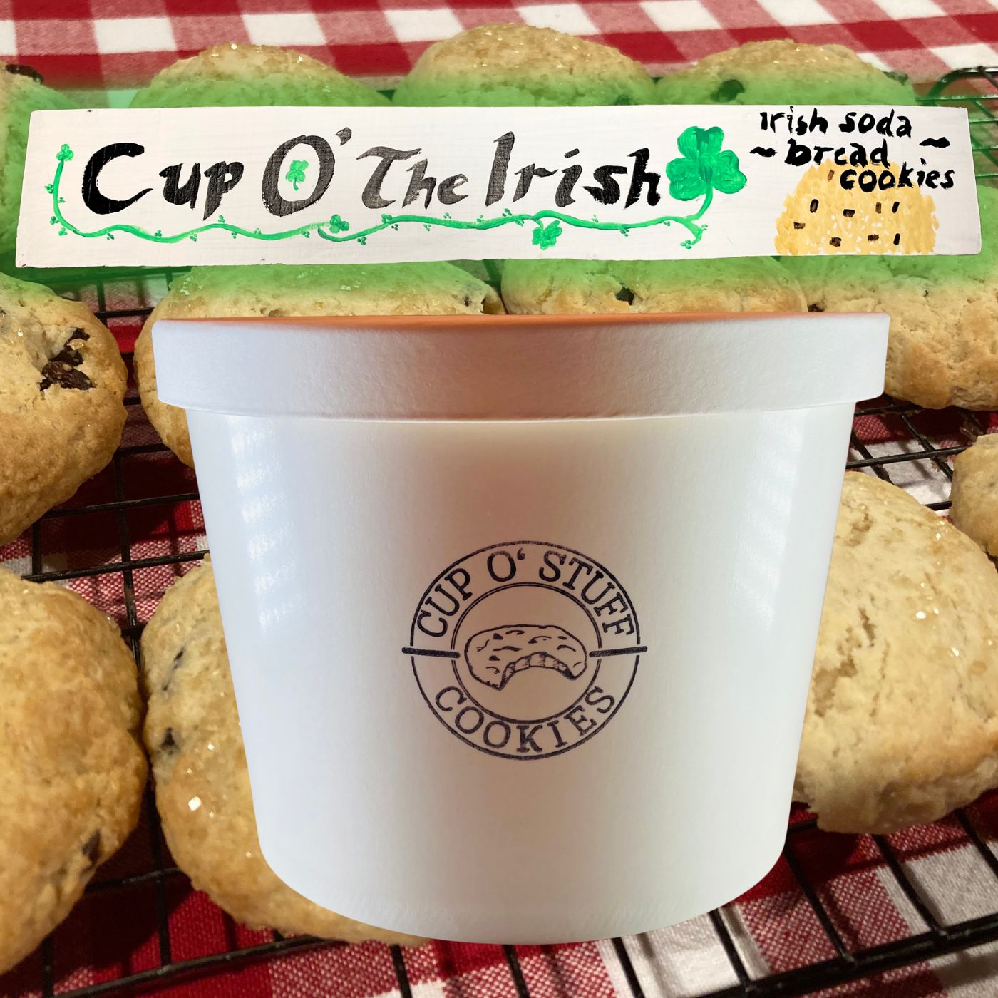 Bucket of Cup O' The Irish Cookies