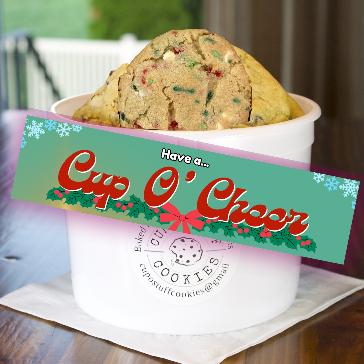 Bucket of Cup O' Cheer Cookies