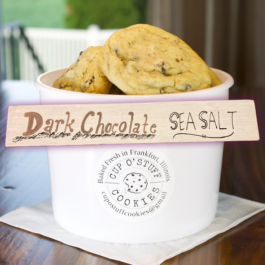 Bucket of Dark Chocolate with Sea Salt Cookies